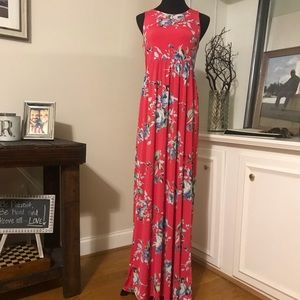 💜final price drop💜 Dark Coral floral Maxi